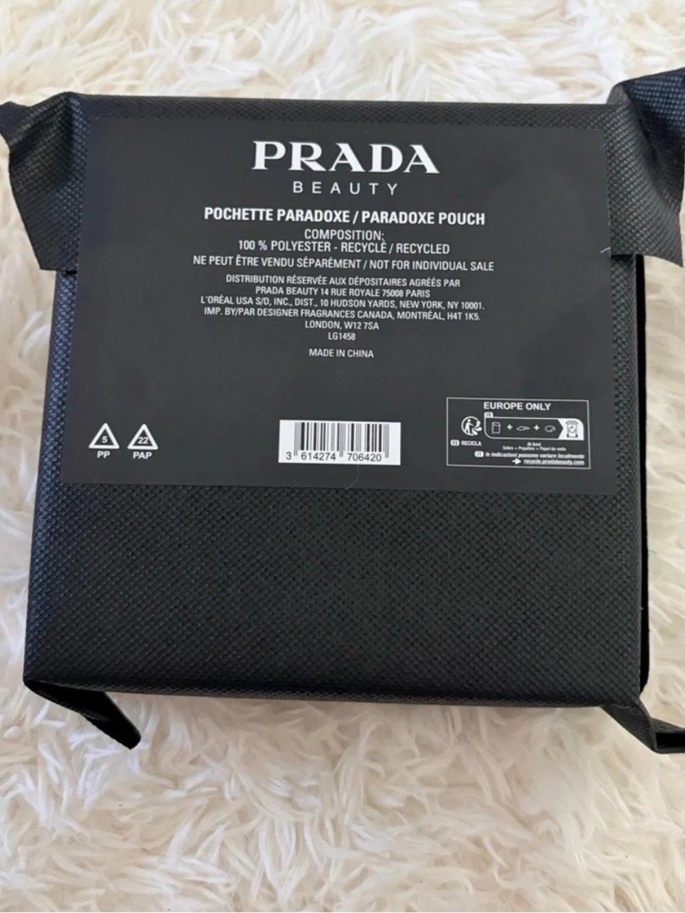 Prada Black and Peach Cosmetic Travel Case